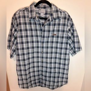 Men’s Carhartt Short Sleeve Button Down Navy Plaid